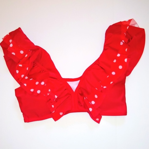 Boutique Red Ruffle High Waist Fashion Swim Suit - Picture 6 of 8